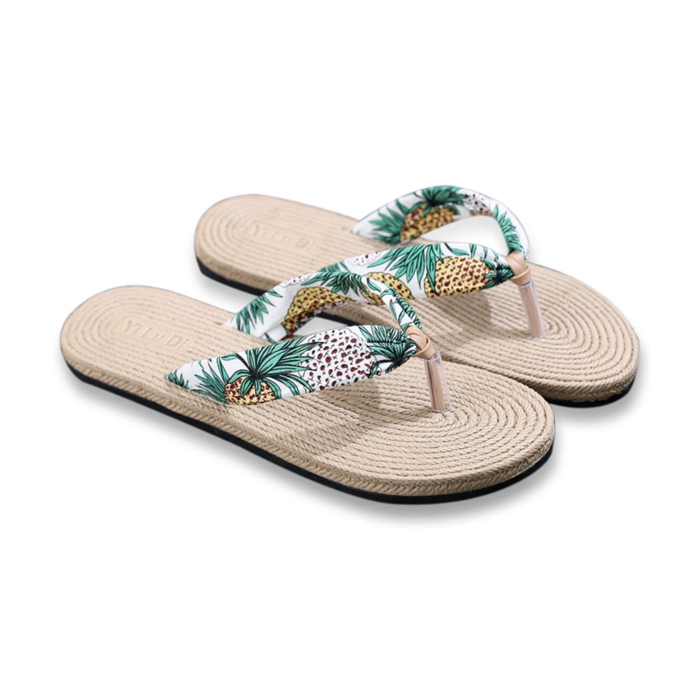 NUZYZ Women Shoes Summer Floral Flip Flops Beach Sandals Anti-slip
