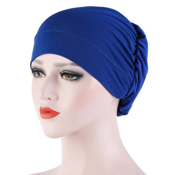 NUZYZ Women Small Solid Color Soft Knotted Night Sleep Beanie Bonnet Chemo Hat Cover