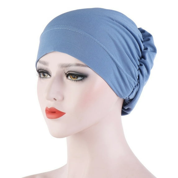 NUZYZ Women Small Solid Color Soft Knotted Night Sleep Beanie Bonnet Chemo Hat Cover