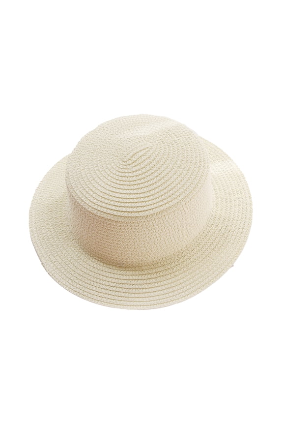 Women Straw Hat Sun Anti UV Wide Brim Flat Top Solid Color Foldable Breathable Outdoor Camping Fishing Sun Cap Vacation Beach Hat