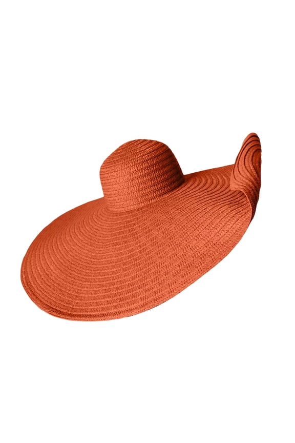 Women Summer Beach Hat Large Brim Foldable Straw Braided Retro English Style Solid Color Cap Anti-UV Sun Protection Vacation Sun Hat