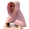 thumbnail image 1 of NUZYZ Women Sun Hat Shawl Design Neck Cover Sun Anti UV Extra Large Brim Button Foldable Travel Gardening Hiking Outdoor Cap, 1 of 8