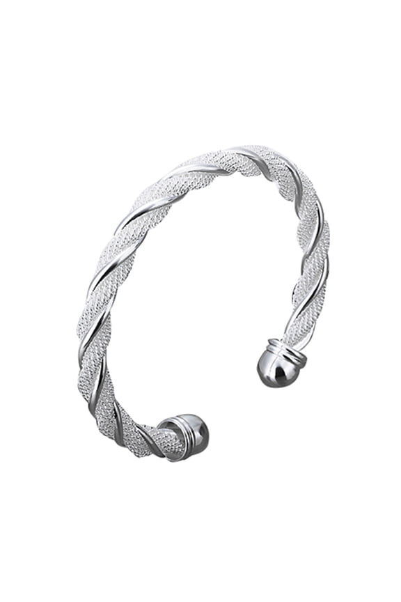Women's Silver Plated Twist Cuff Bangle Open Bracelet Jewelry Gift