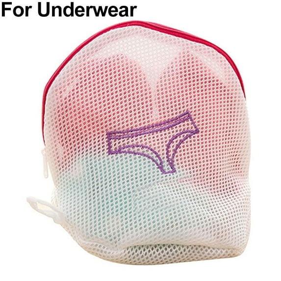 NUZYZ Zipper Mesh Laundry Wash Bag Foldable Bra Socks Underwear Washing Storage