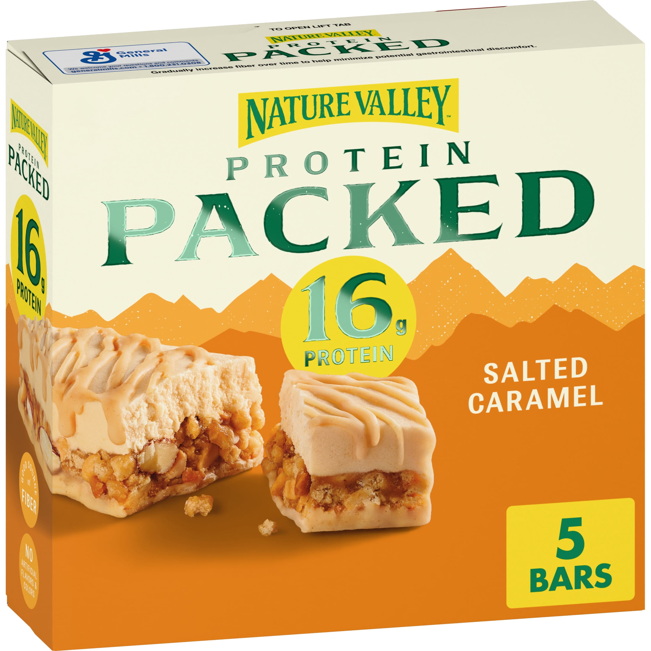 Nature Valley Protein Packed Salted Caramel Bars, 16g Protei
