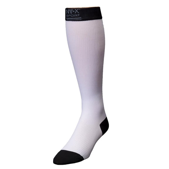 NV-X Graduated Compression Men's Sock White/Black Small (A550)