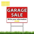 thumbnail image 1 of NVAAV 17"x13" Large Double-Sided Garage Sale Sign with Metal Stake & 6 Yellow Directional Arrow Stickers - Durable Weatherproof Corrugated Plastic Yard Sign for Outdoor Use, 1 of 5