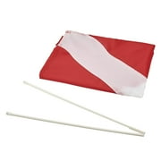 NVAAV Dive Flag Red Removable Stiffening Pole Polyester Boat Accessory