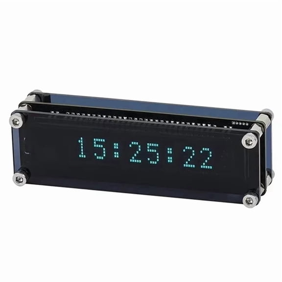 NVARCHER VFD Clock with WIFI Timing, Desktop Clock, 94W x 29H x 20D, Black ABS Vacuum Fluorescent Display