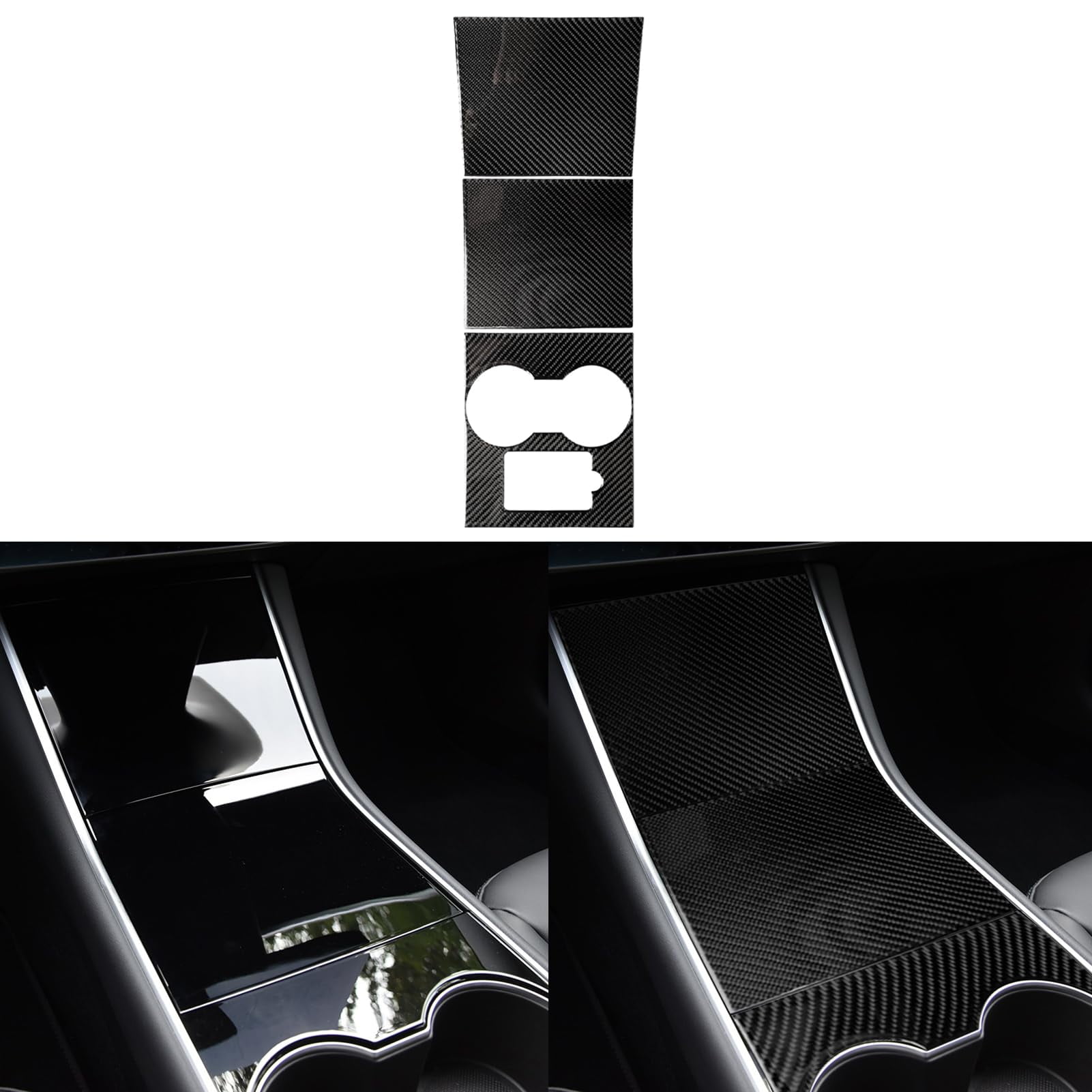 BETTERHUMZ Carbon Fiber Steering Wheel Panel Sticker For Tesla Model 3 & Y (2020-2024) - Silver, Easy Install - View #7