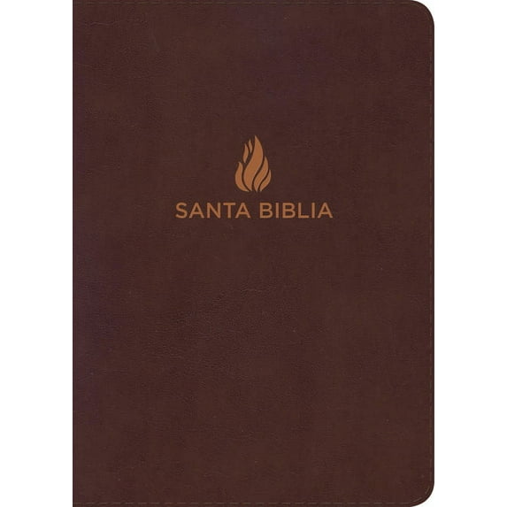 NVI Biblia compacta letra grande, marrón, piel fabricada con índice (Hardcover)