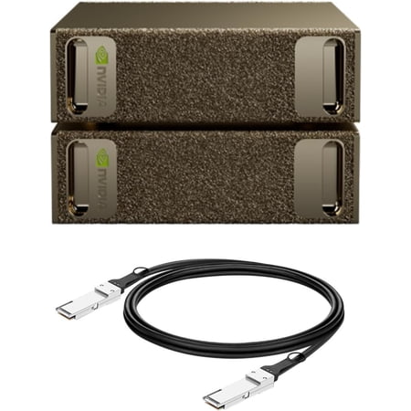 NVIDIA DGX Spark™ 2 Pack with Cable Bundle - Personal AI Desktop Supercomputer – Desktop GB10 Grace Blackwell Chip