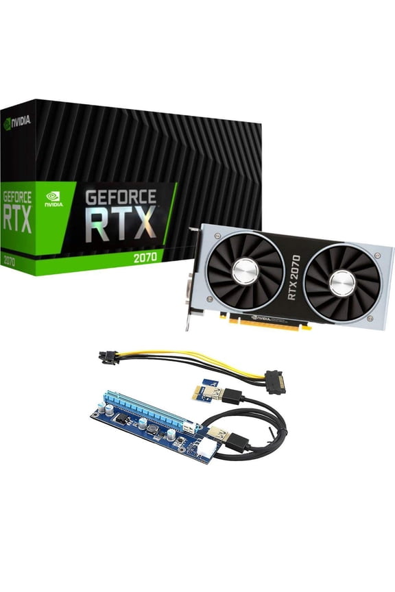 GeForce RTX 2070 Founders Edition 8GB GDDR6 PCI Express 3.1 Graphics Card with PCIe Riser