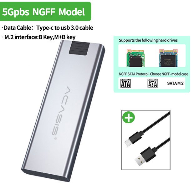 NVME M.2 ssd cases Enclosure M.2 to USB Type C Transparent Hard Drive