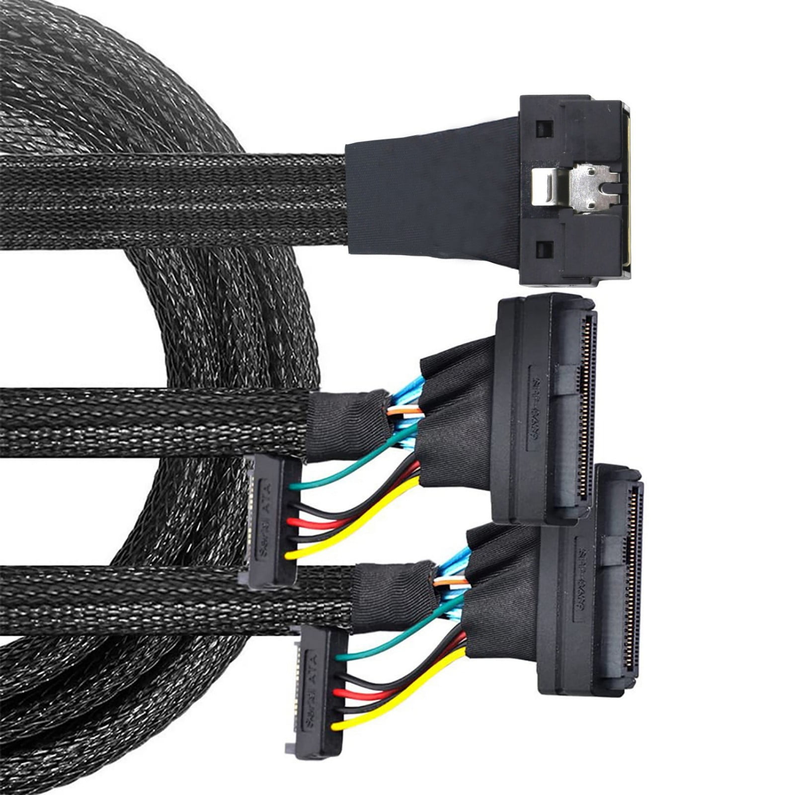 NVME PCIe HDDs Cable SFF 8654 8I to 2 SFF 8639 Adapter with 15P SATAs Power for Installation