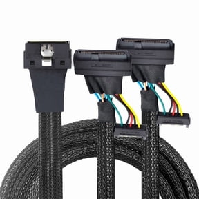 NVME PCIe SSD Cable SFF 8654 8I to Dual SFF 8639 U.2 Adapter with 15P SATA Power for Motherboard SAS Connections
