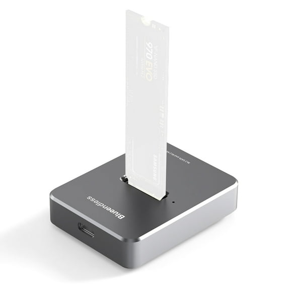 NVME+SATA to USB Docking Station, M.2 SSD to USB Adapter Portable External SSD Enclosure for B + M Key M Key