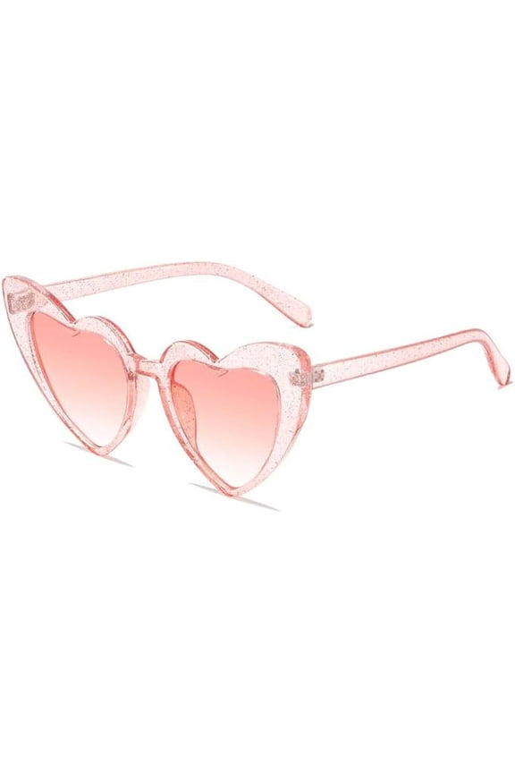 Fashion Heart Sunglasses for Womens, Retro Cat Eye Love Eyeglasses UV Protection