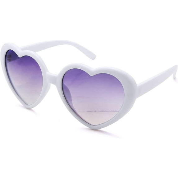 NVMIDTC Polarized Heart Sunglasses for Women,Fashion Oversized Love Eyeglasses UV Protection