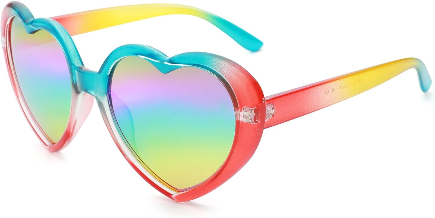 NVMIDTC Polarized Love Sunglasses for Women,Vintage Oversized Heart
