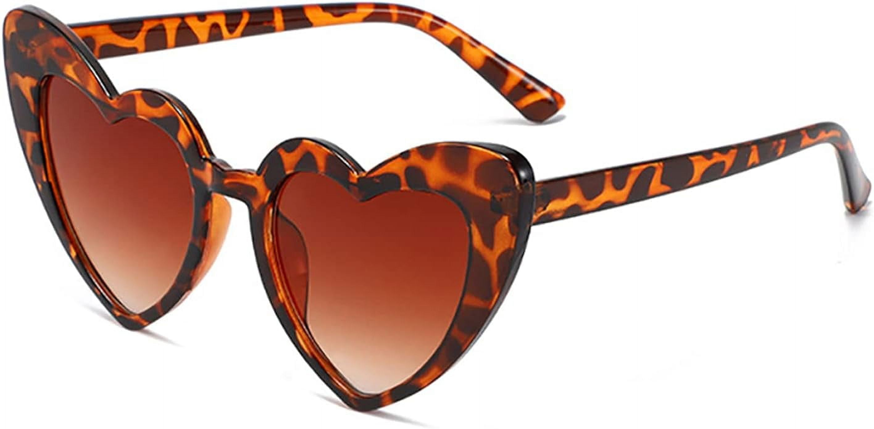 NVMIDTC Trendy Heart Women's Sunglasses, Vintage Cat Eye Love Eyewear