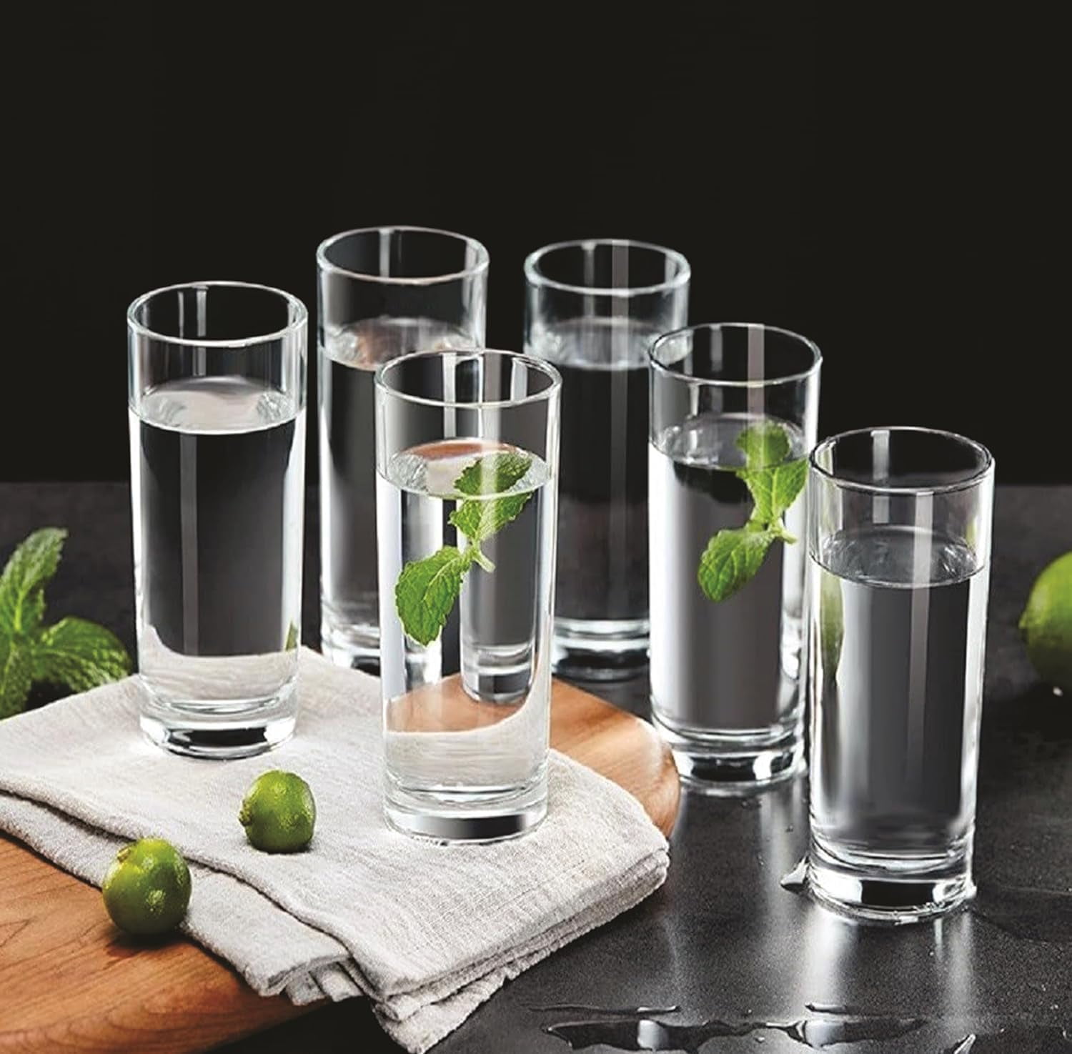 NVRA Italian Premium Juice and Water Glasses Set of 6 Transparent 300ml ...