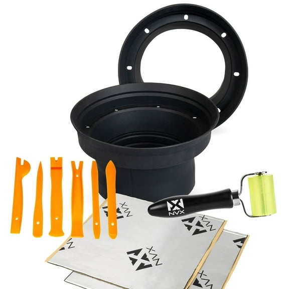 NVX 6.5" Speaker Installation Kit Speakers Baffles Sound Dampening Roller Door Panel Removal Kit