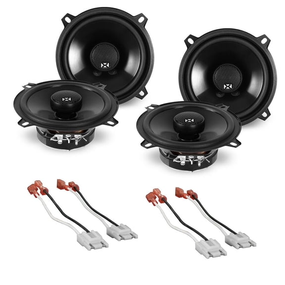 NVX Factory Front & Rear 5.25" Coaxial Car Speaker Replacement Package for 1984-1996 Jeep Cherokee