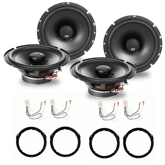 NVX Front & Rear 6.5" Coaxial Car Speaker Upgrade Package for 2015-2018 Ford Mustang 540W Peak