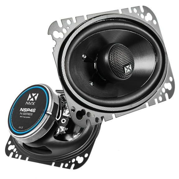 NVX NSP46 4" x 6" Coaxial Car Speakers 2-Way 300W Peak N-Series with 20mm Silk Dome Tweeters
