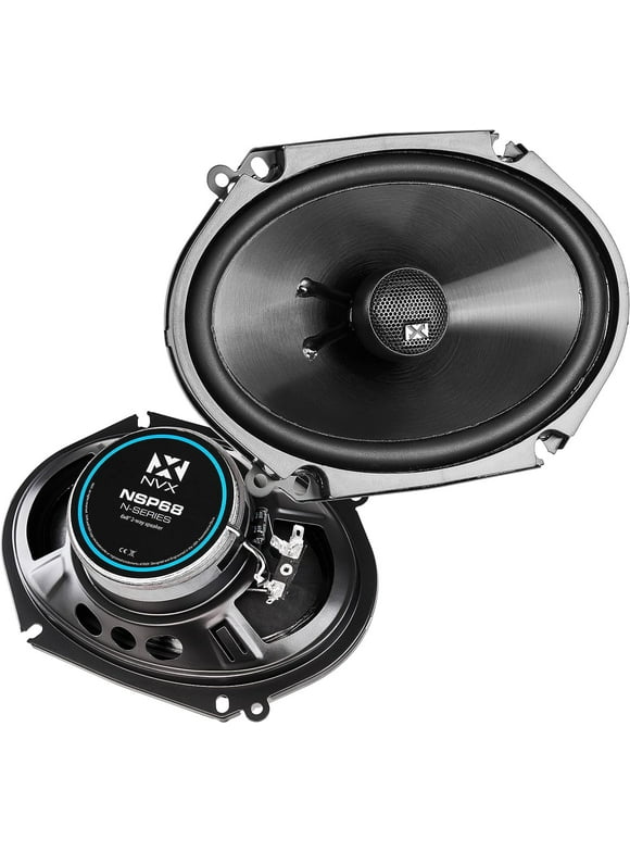 NVX NSP68 6x8 Car Speakers 540W Max 180W RMS 2-Way Coaxial w/Silk Dome Tweeters & Built-in X-Overs
