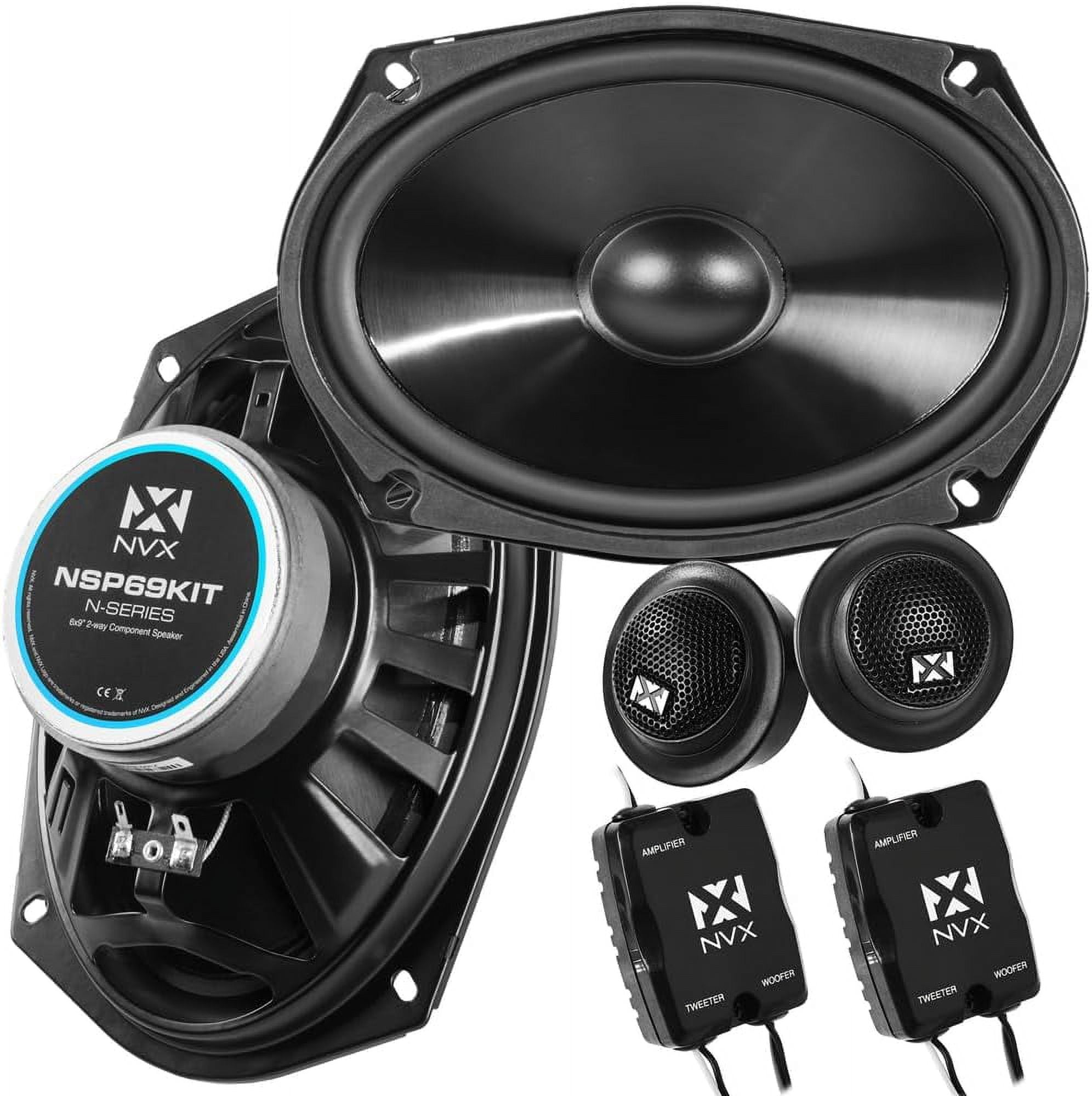 NVX NSP69KIT 6x9" Car Speakers 920 Max 2Way Component System w/Silk