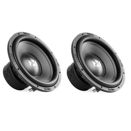 NVX NSW122v2 12" Dual 2-Ohm Car Subwoofers 700W RMS 1400W Peak 2 Pack