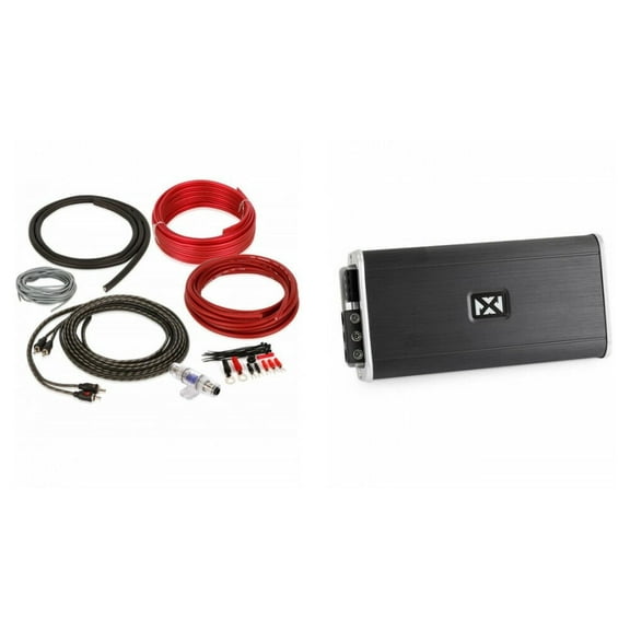 NVX VADM2 440W Full Range Class D 2-Channel Car/Marine/Powersports Amplifier + Belva 8 Gauge Amp Kit