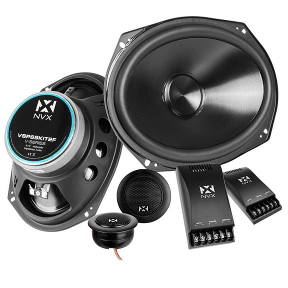 NVX VSP69KIT2F 6x9" Component Car Speaker System 900W Peak 2-Ohm 2-Way w/ 25mm Silk Dome Tweeters