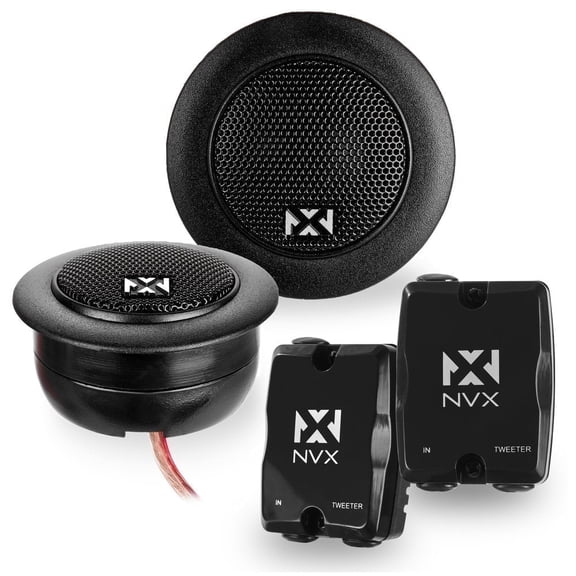 NVX VSPTW 1" Silk Dome Car Tweeters with External Crossovers 450W Peak (150W RMS) V-Series