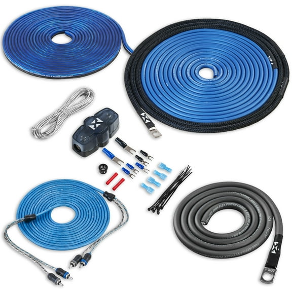 NVX XKIT82 Complete Amplifier Wiring Kit True 8 Gauge AWG 100% OFC  with 2-Channel RCA Cable