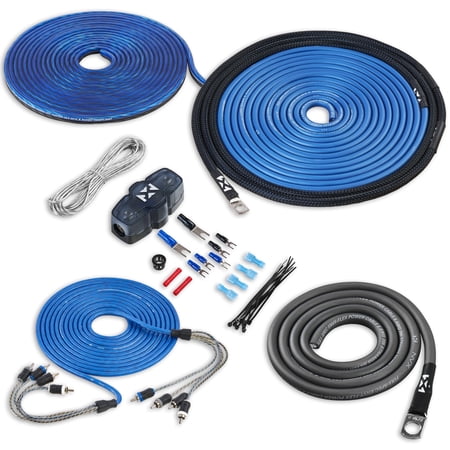NVX XKIT84 Complete Amplifier Wiring Kit True 8 Gauge AWG 100% OFC with 4-Channel RCA Cable