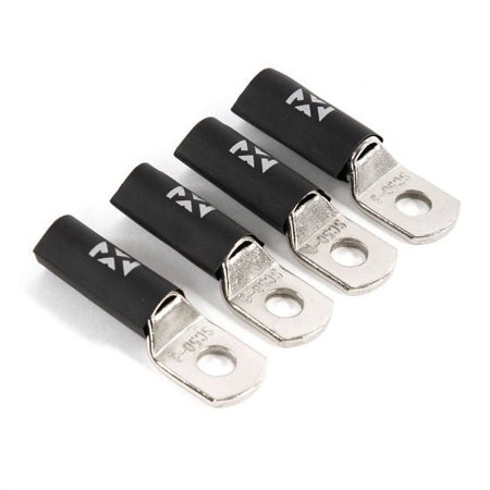 NVX XRTC4 4 Gauge Solid Copper Ring Terminals with Shrink Tubing - 4 Pack
