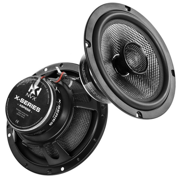 NVX XSP652 6.5" 600W Peak 2-Way Coaxial Speakers w/ Carbon Fiber Cones and 25mm Silk Dome Tweeters