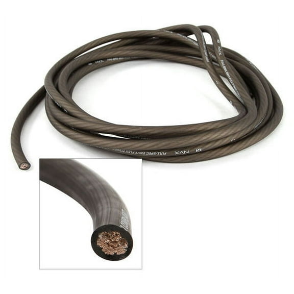 NVX XW4BK20 20 ft. of Frosted Black True Spec 4-Gauge EnvyFlex Power/Ground Wire Cable