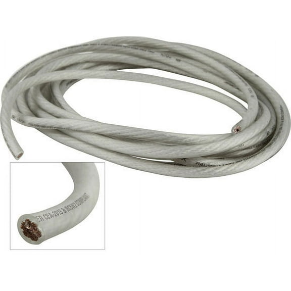 NVX XW4WH20 20 ft. of Frosted White True Spec 4-Gauge EnvyFlex Power/Ground Wire Cable