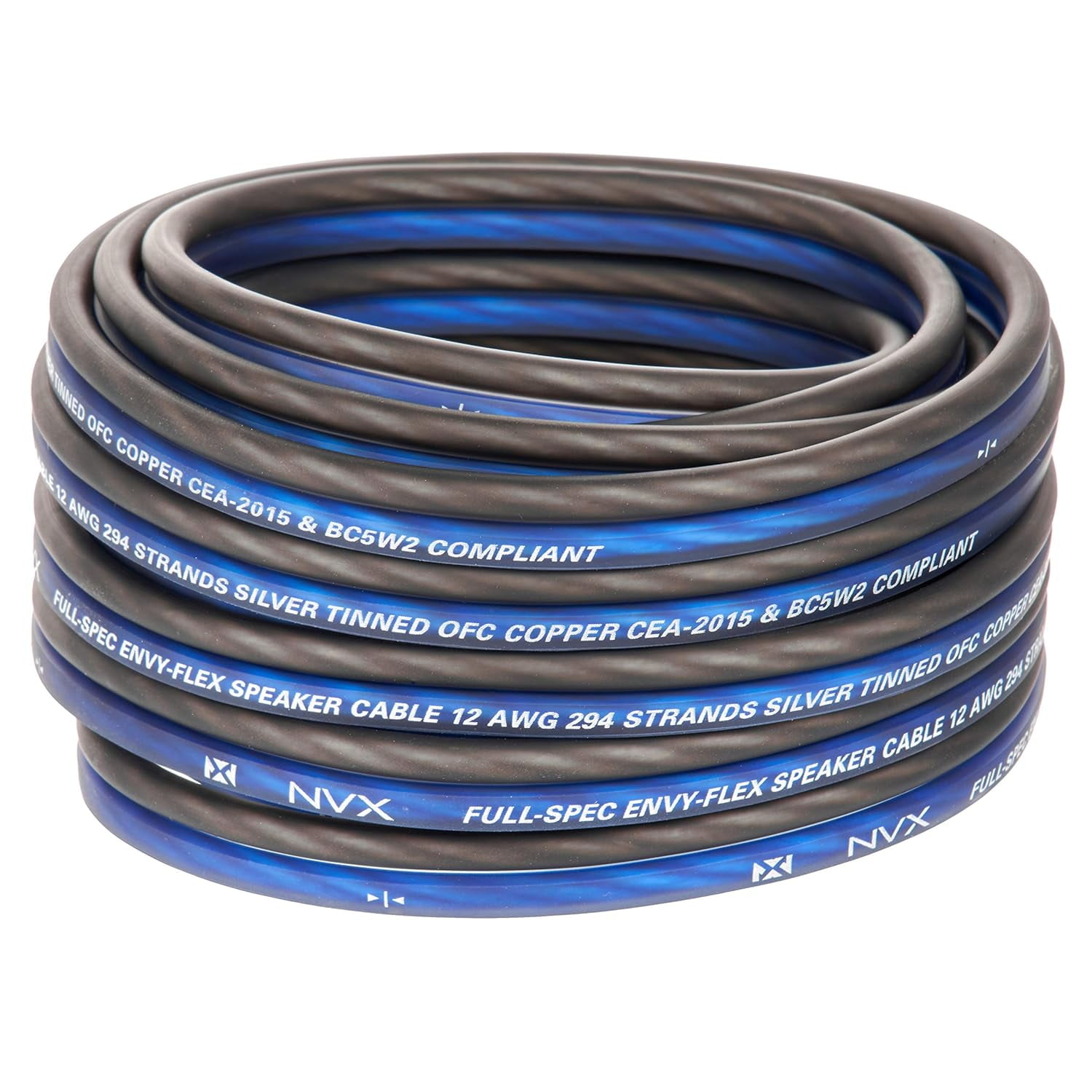 NVX XWS12100 100 ft. of True Spec 12 Gauge EnvyFlex Speaker Cable/Wire (100% Oxygen-Free Copper)