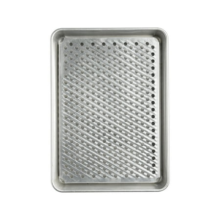 Nordic Ware Naturals 2-Piece Aluminum Oven Crisping Bakeware Set with 13" x 18" Rectangular Half Sheet and Multi-Use Rack