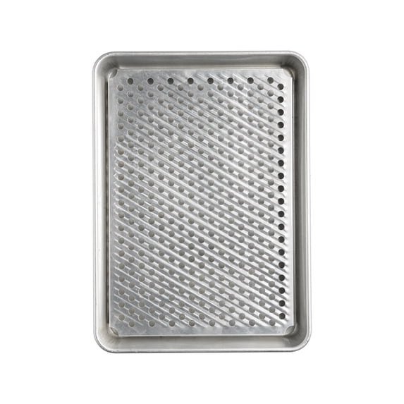 Nordic Ware Naturals 2-Piece Aluminum Oven Crisping Bakeware Set with 13" x 18" Rectangular Half Sheet and Multi-Use Rack