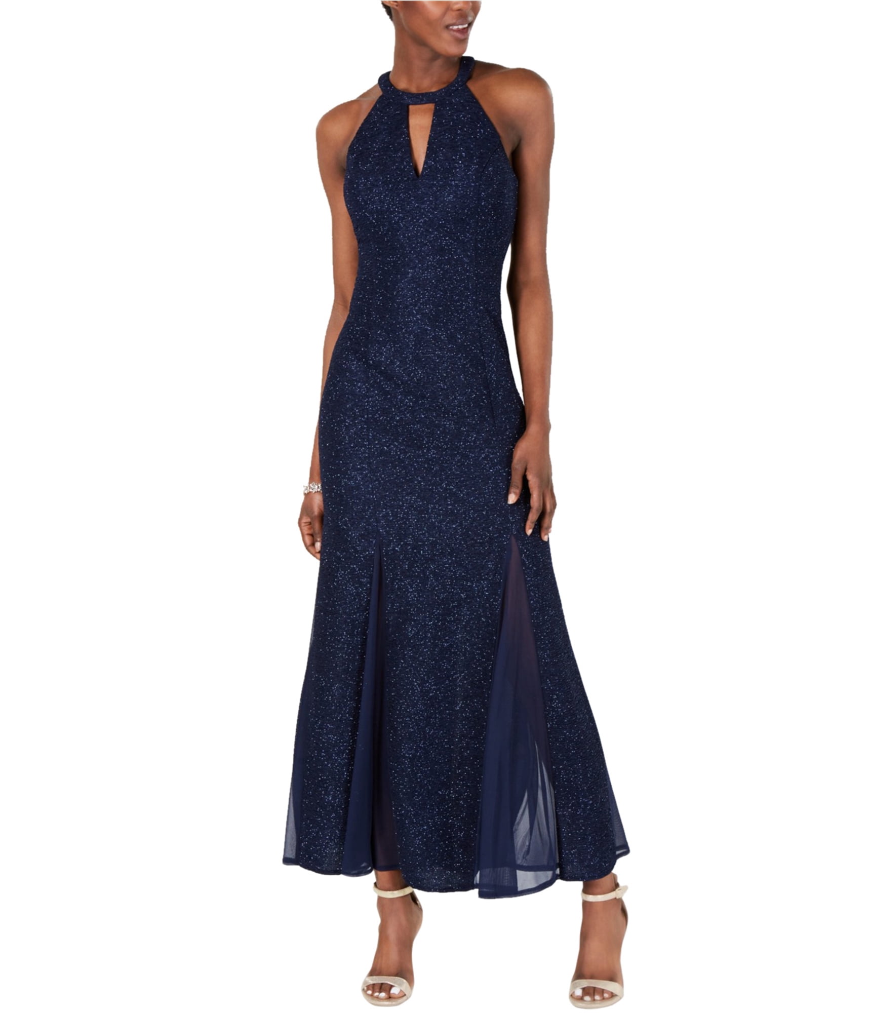 Nightway Womens Glitter Gown Dress, Blue, 4 Jamaica | Ubuy