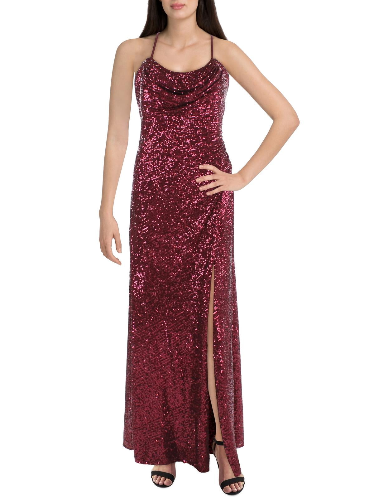 NW Nightway Womens Sequined Maxi Evening Dress