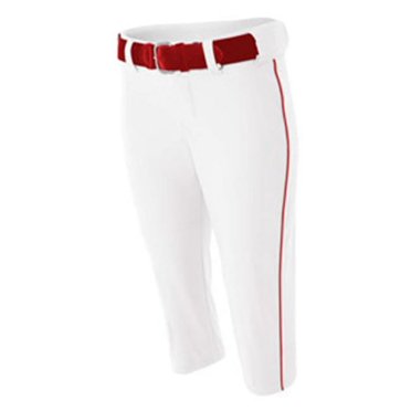 Easton Prowess Women's Piped Braid Fastpitch Softball Pants – Closeout, White/Black/Charcoal, XS-2XL