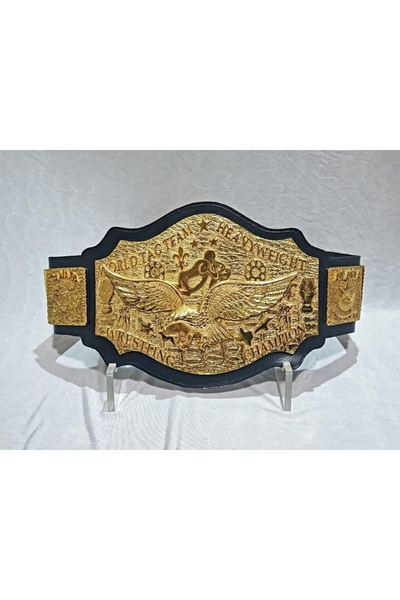 NWA World Tag Team Wrestling Championship Leather Belt Adult Size
