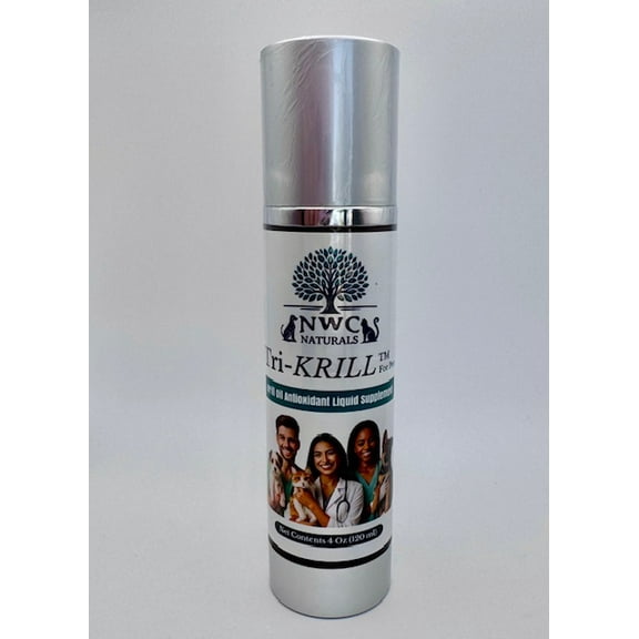 NWC Naturals Tri-Krill Oil Supplement for Dogs and Cats Supports Joint Brain Reduces Scratching and Shedding Air-Free Pump Pure Omega - 3 DHA EPA